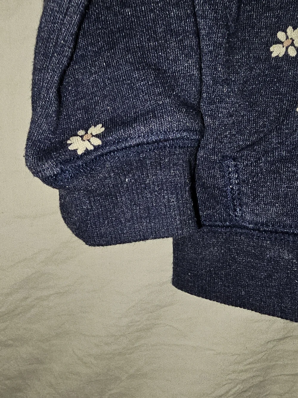 OshKosh B'gosh Navy Zip Hoodie with White Floral Accents